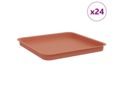 Conjunto 24 Vaso Quadrado Vidaxl Vermelho Plástico (36 X 36 X 2,5 Cm)