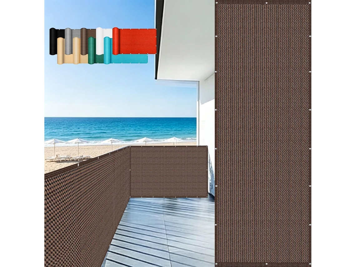 Tela De Privacidade, Guojun, 75 X 700 Cm, Hdpe, 220 G/m², Resistente Ao Vento, Respirável, Marrom