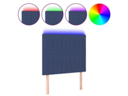 Cabeceira Cama C/ Led Tecido 80x5x118/128 Cm Azul MAISON EXCLUSIVE