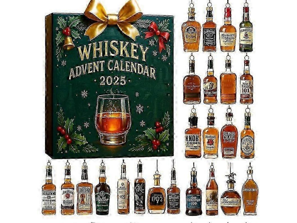 Calendário De Adviento Navideño 2025 Decoração Acrílico Estilo Completo 2d Presentes Surpresa Whiskey