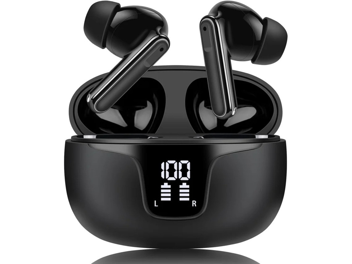 Auscultadores Sem Fios Bluetooth Auricular Intra-auricular Anc Com Cancelamento De Ruído Auscultadores Com Visor Led Estojo De Carregamento