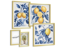 Conjunto De Pinturas Acentos De Limão Rústicos Espelharte (5 Peças)