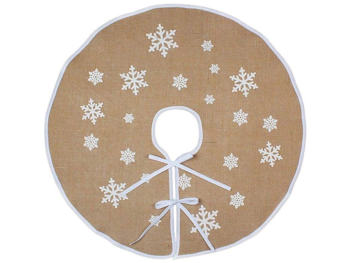 Saia de Árvore de Natal Nova Line, Estampa de Flocos de Neve, 48cm | S/MARCA