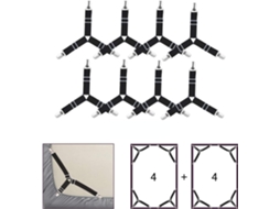 Conjunto De 8 Prendedores De Roupa De Cama, Com Fechos Triangulares Elásticos Ajustáveis. Aquaforge