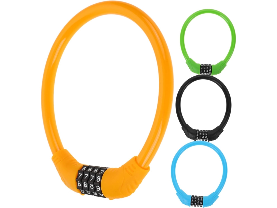 Cadeado De Corrente Para Bicicleta Com Combinação De 4 Peças, Cabo