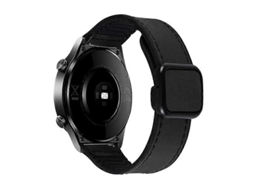 Pulseira De Relógio Em Couro E Silicone Com Textura Crazy Horse E Fecho Magnético Dobrável.