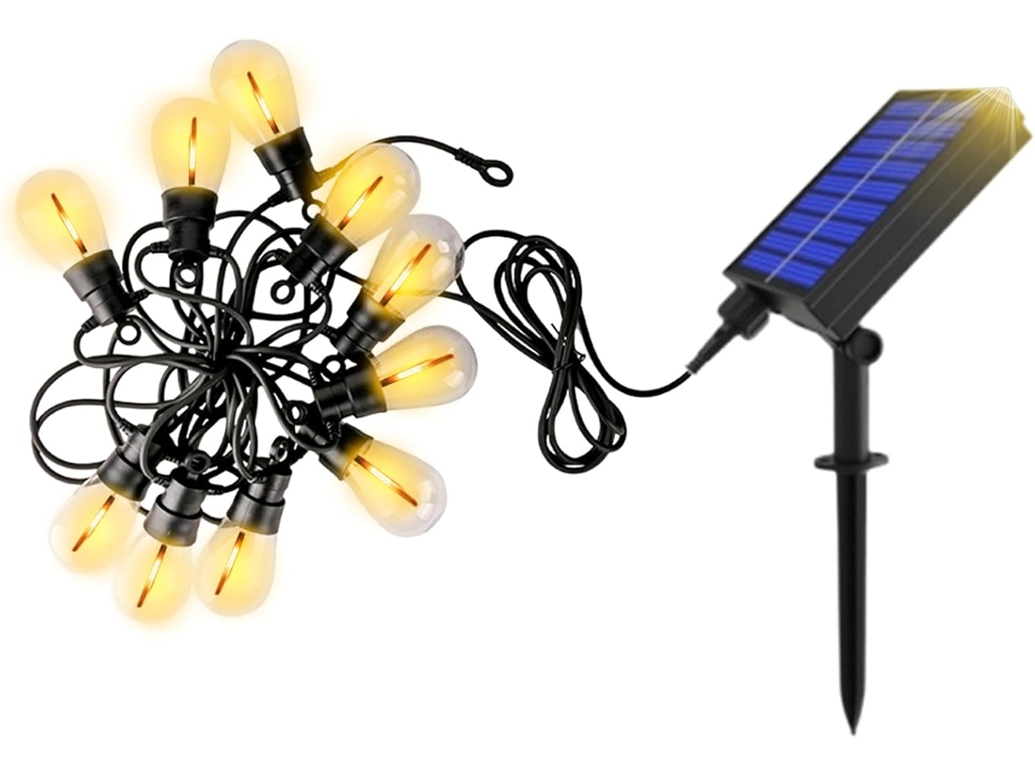 Cordão De Luzes Solares Luzes De Cordão Para Casamento Com Energia Solar | Iluminação Ambiente Par Gokoco