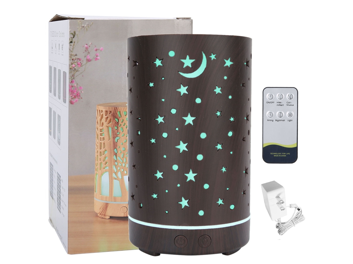 Humidificador Difusor De Aroma Com Luz De 7 Cores Estrela Oca De Escritório 200ml