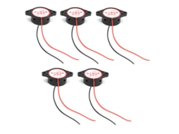 5 Peças Buzzer de Alarme Pitão Ativo Bip Contínuo Som Alto Decibel 95db Dc3 24v Preto S/MARCA