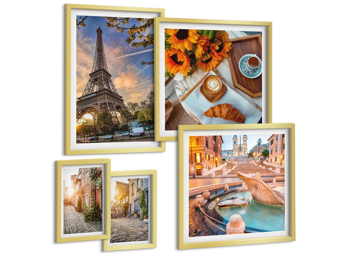 Conjunto De Pinturas Vistas Atmosféricas De Cafés Espelharte (5 Peças)