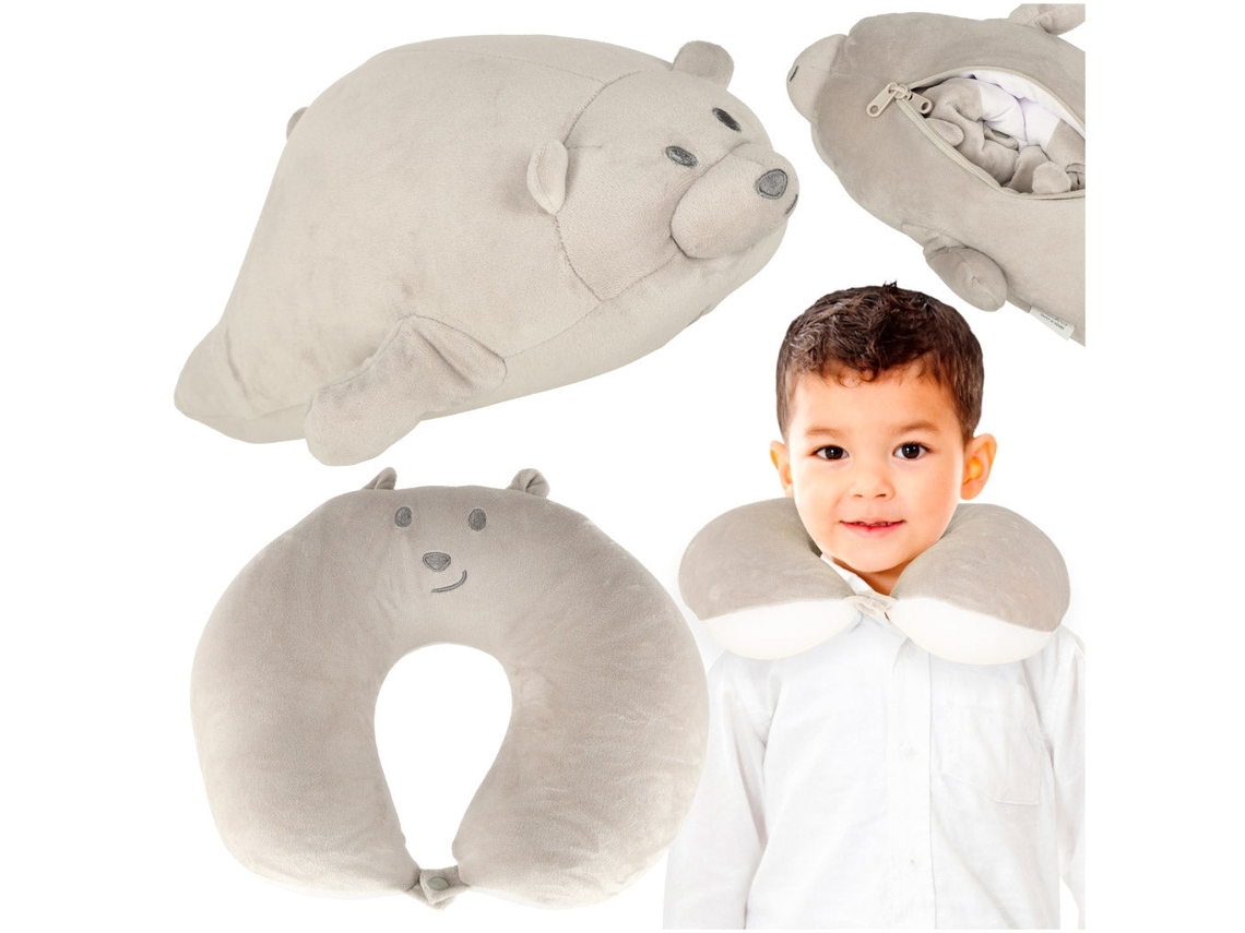 Travesseiro de espuma viscoelástica, formato ergonômico em U, com bolsa BRILVIBERA