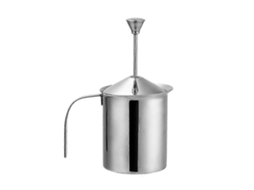 Espumador De Leite Manual De 400 Ml, Com Mecanismo De Pressão E Filtro Duplo Em Aço Inoxidável, Ideal Para Café E Cappucci