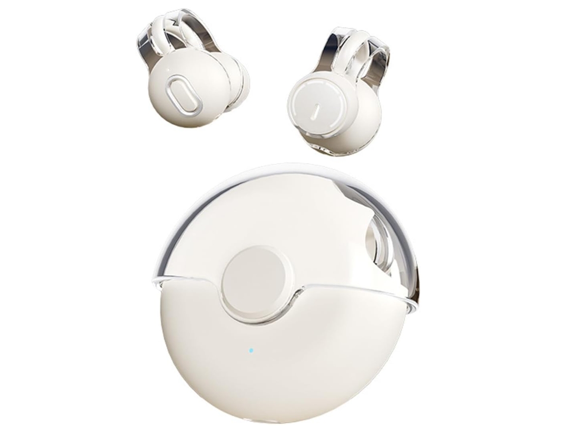 Fones de Ouvido Sem Fio Bluetooth 5.3, Clipe de Orelha Tws, Condução Óssea, 360 ° Acs, Som Esportivo, Fone de Ouvido com Microfone JIAPEI (branco)