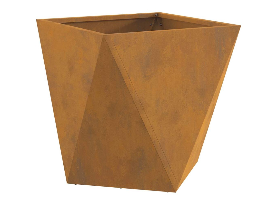 Conjunto 1 Caixa De Vaso Vidaxl Castanho Aço (50 X 50 X 50 Cm)
