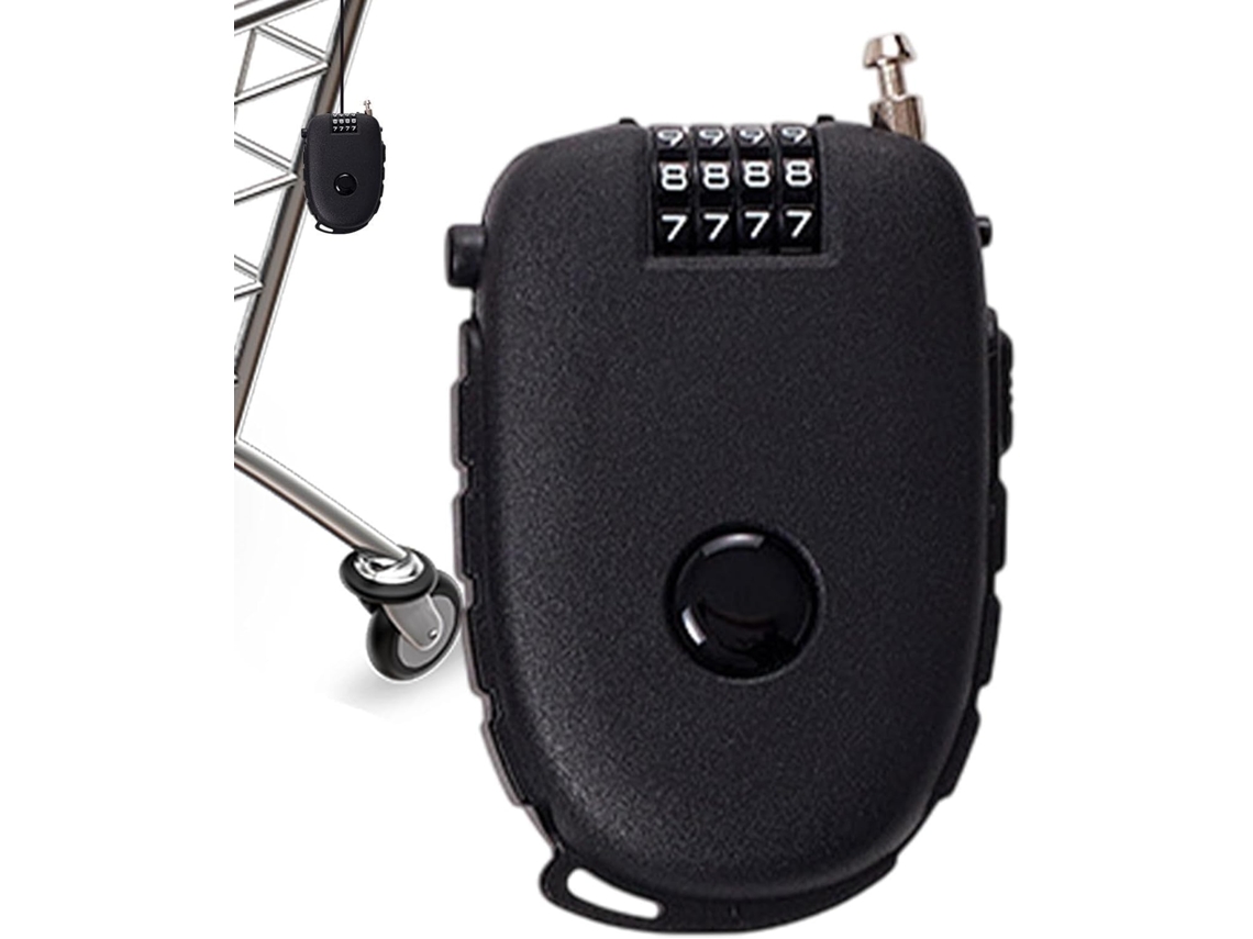 Cadeado De Cabo Para Bagagem – Funcional, Elegante E Compacto, Ideal Para Viagens, Com Cabo Extensível Para Bicicletas