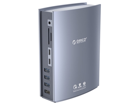 Adaptador ORICO Tb3-S3 15In1 Type-C a 2Thunderbolt3 Aux 3.5Mm 1000Mbps Sd/Tf 2Type-C 3Usb3.1 2Usb3.0 2Usb2.0 S/Pdif Dc60W Dp1.4