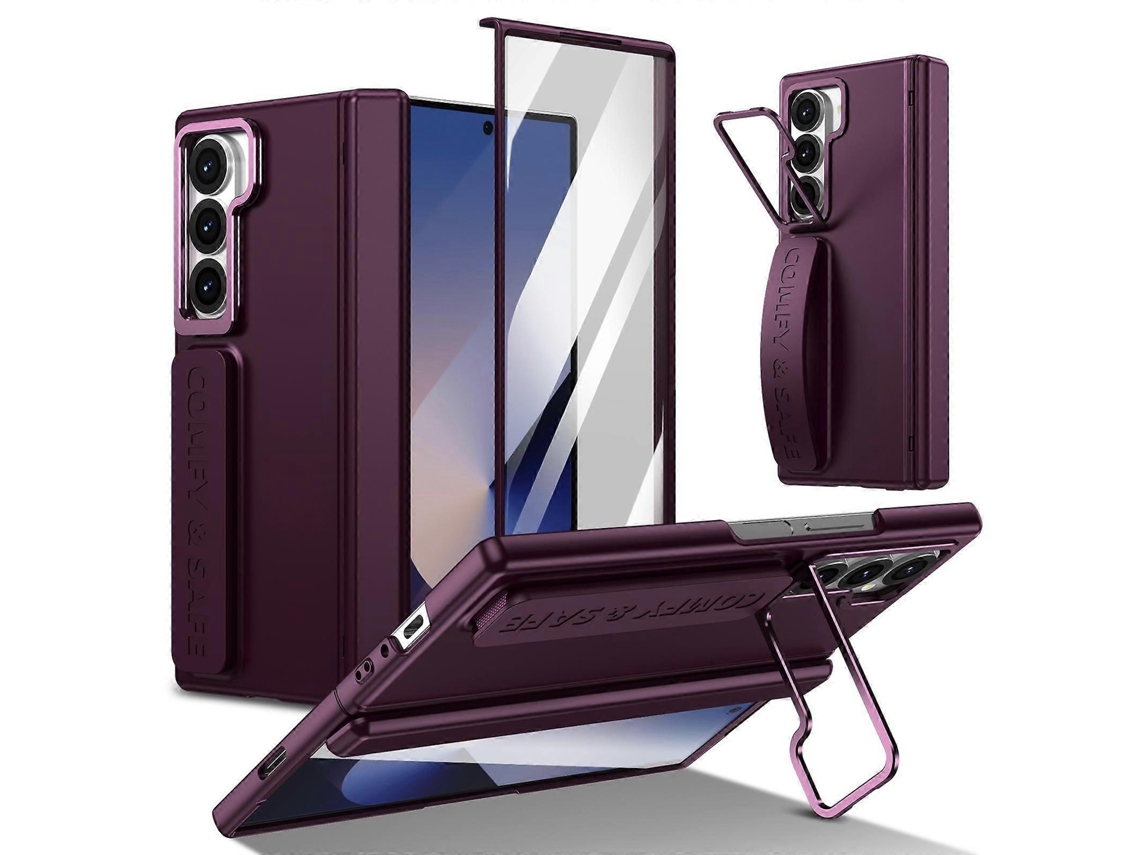 Capa Para Celular Com Suporte Para Lente Integrada E Alça De Pulso Para Samsung Galaxy Z Fold6
