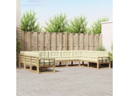 Vidaxl Conjunto De Sofás Para Exterior 9 Pcs Branco E Creme