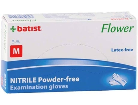 Luvas Nitrilo sem Pó BATIST s/pó Nitrilo (Tam M - 100 un)