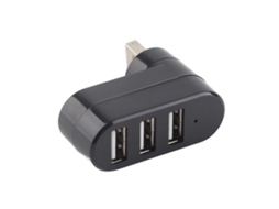 Hub usb 2.0 com 3 portas, rotação de 180°, plug and play, portátil para pc, linux e mac | S/MARCA