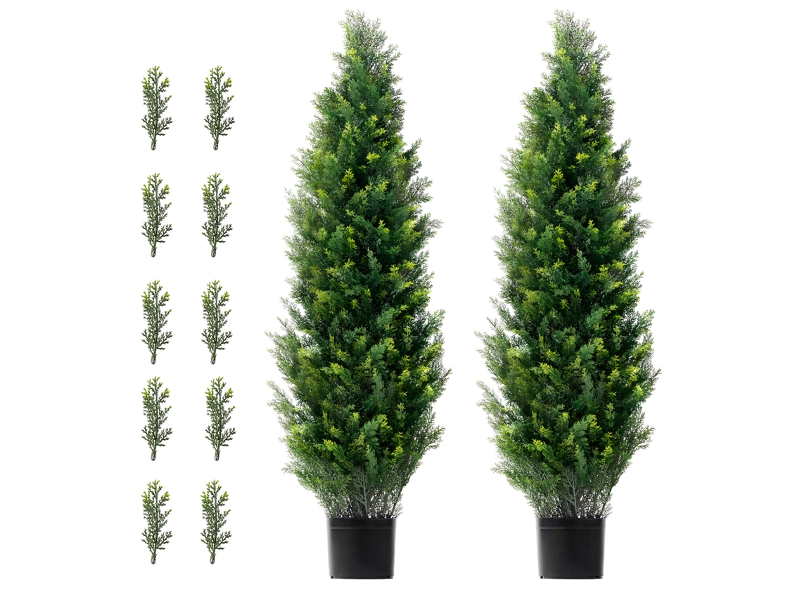 Topiaria De Cedro Artificial Succebuy De 1,2 M, Resistente Aos Raios Uv, Decoração Para Interiores E Exteriores, Pacote De 2