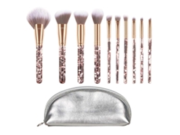 Conjunto De 10 Pincéis De Maquiagem, Incluindo Pincel Para Pó, Pincel Para Sombra, Pincel Para Lábios, Etc. Everley891