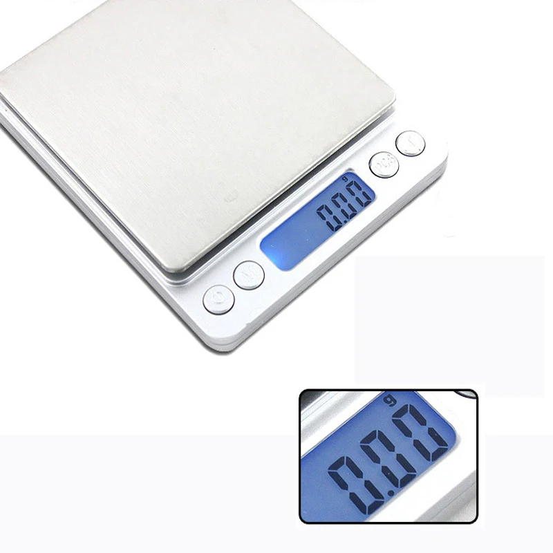 Balança Eletrônica de Bolso MDUG com Duas Plataformas e Visor LCD (500g, 0,01g)