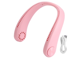 Ventilador sem pás para pescoço USB portátil leve silencioso ajustável 360° hands free rosa MARCA