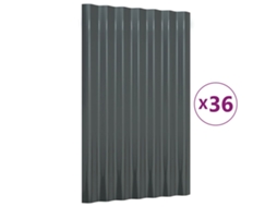 Painéis De Telhado VIDAXL 36 Pcs 60x36cm Aço Revestido A Pó Antracite