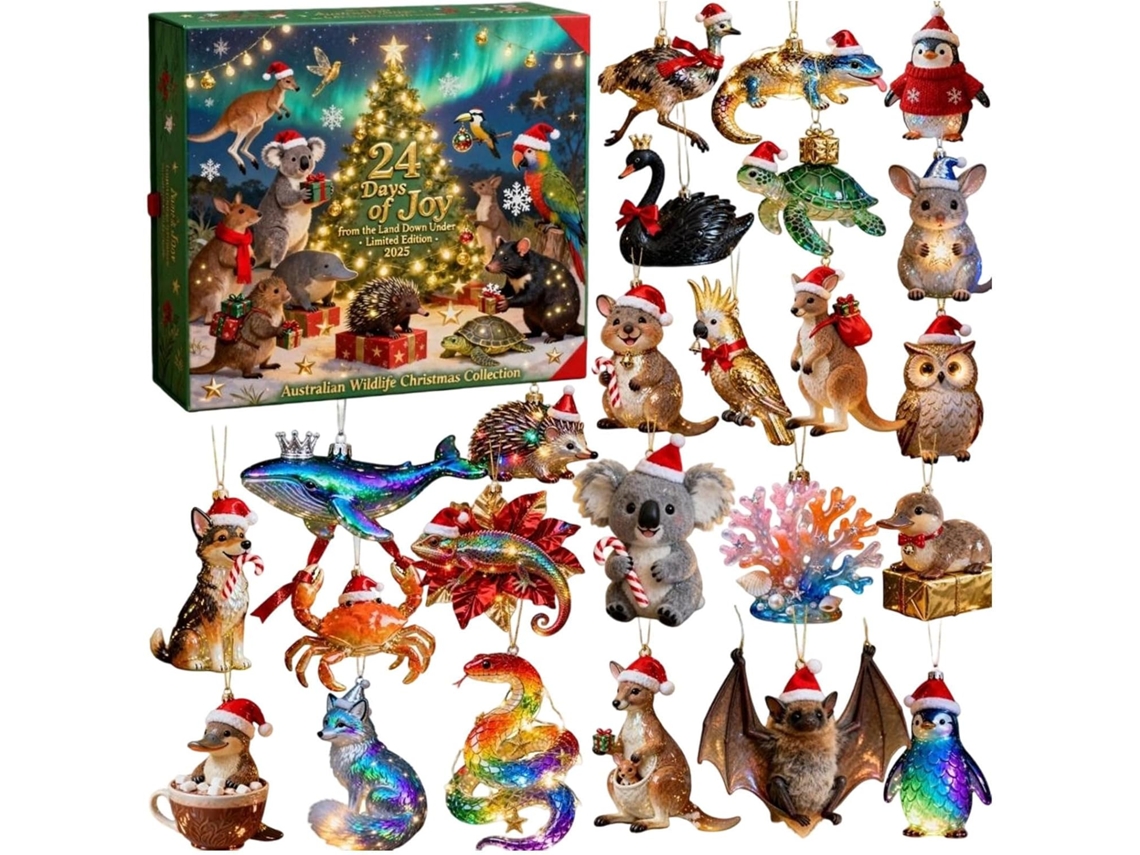 Contagem Regressiva De Natal Com Animais- Presente De Advento Selvagens Para Crianças| Caixa Miniaturas De