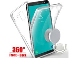 Kit Capa/PopSocket e Suporte PopSocket Branco Samsung Galaxy J5 2016 360º Transparente