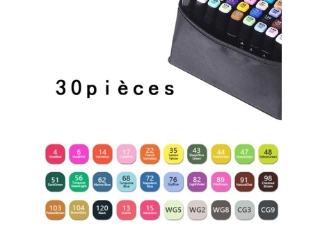 Marcador Lote De 30 Marcadores A Álcool De Ponta Dupla Design Estudante Caneta Aquarela Oleosa Animação Arte Esboço Sorteio Preto Leoclotho
