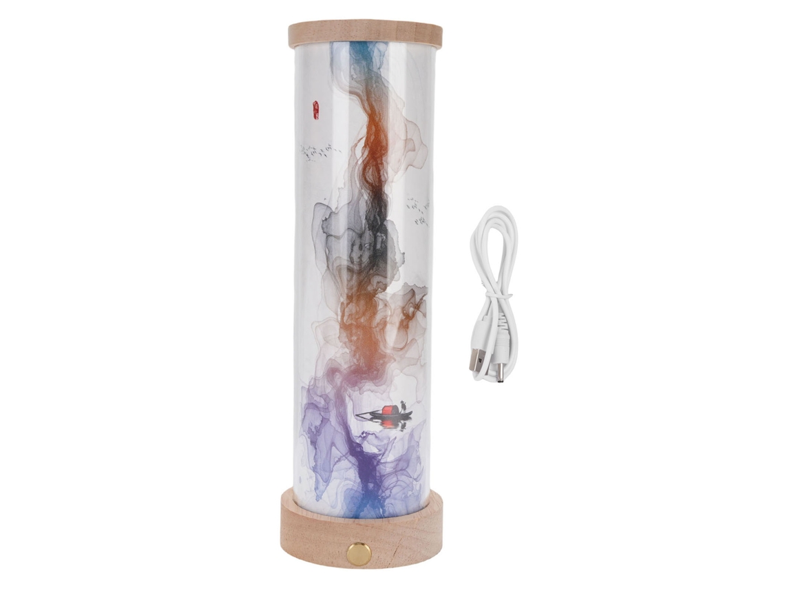 Rebe-lâmpada De Mesa Tática De Madeira Sólida Led Sem Fio 3 Temperaturas De Cor Reguláveis Para Quarto Camping Decoração