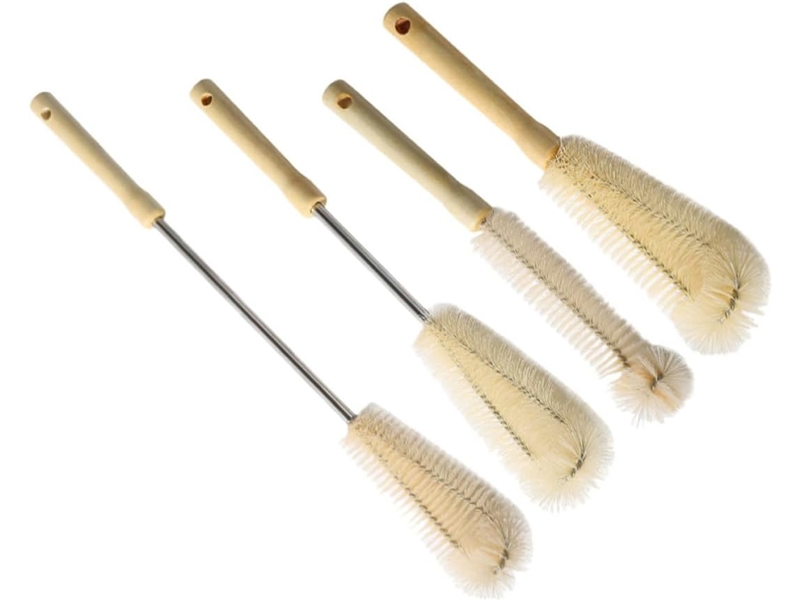 Conjunto De 4 Escovas Collbath Para Limpeza Copos E Garrafas, Com Cabo Longo De Nylon, Ideais Para Uso Diário Na Cozinha