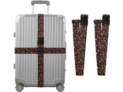 Conjunto De 2 Cintas Bagagem Com Estampa Floral Amarela E Vermelha Para Malas, Cintas De Viagem, Acessórios Para Cintos