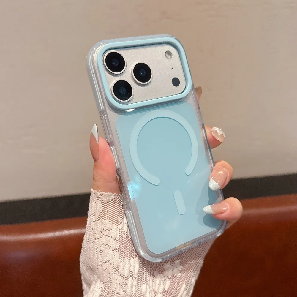 Capa Para Celular (azul Celeste, Iphone 17 Pro Max), Compatível Com Fixação Magnética Magsafe, Resistente A Impactos E Arranhões.