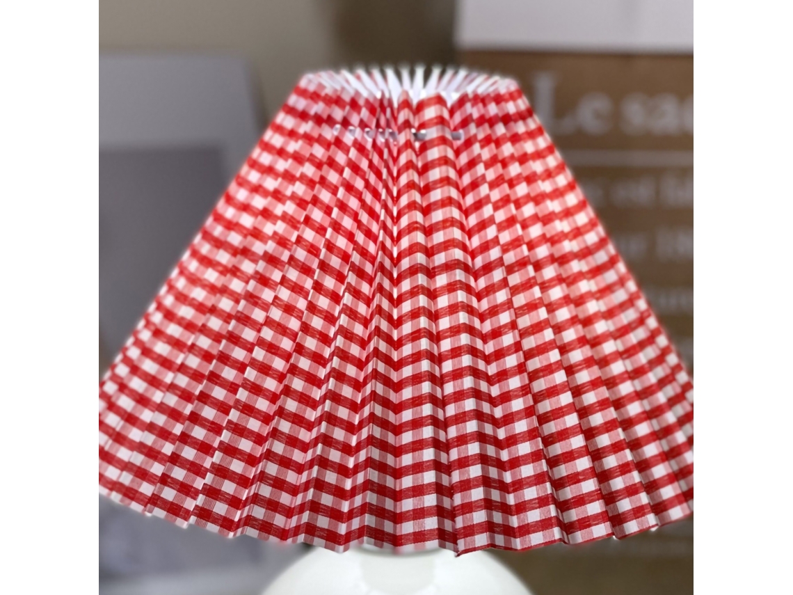Rebe-lâmpada De Mesa Anti-glare E27 Tela Para Dormitório Lar Escritório Toldo Vermelho Quadriculado