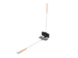Panela dupla face para sanduíches com cabo removível, ideal para camping e uso doméstico.