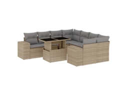 Garden Sofa Set, Garden Sofa Sets Vidaxl Bege Rattan / Vime (n/a)