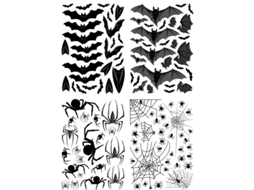 112 Adesivos De Morcegos E Aranhas Para Decoração De Halloween E Suprimentos De Festa