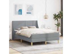 Vidaxl Estrutura De Cama Com Colchão Com Cabeceira Poliéster