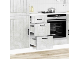 Vidaxl Armário De Cozinha Baixo Lucca Deriv. Madeira Cinzento Cimento