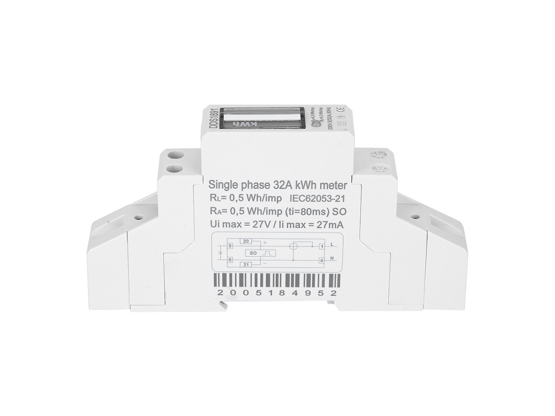 Medidor De Energia Monofásico Dds1891: Alta Precisão, 2p, Lcd, 50hz, 230v, Rail-mount