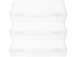 Conjunto De 3 Caixas Plásticas Para Armazenamento De Fotos Yosadier (polegadas), Prevenção De Perdas, Portátil