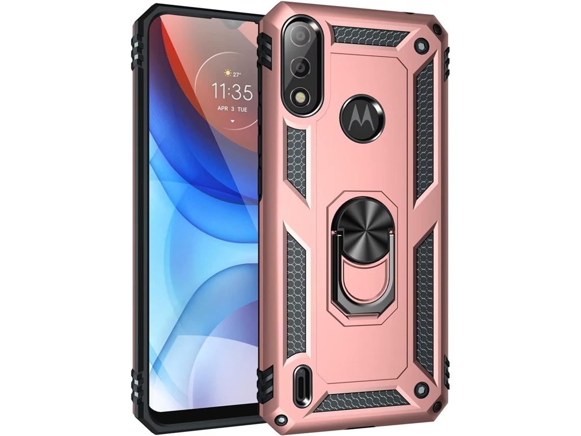 Película de Ecrã Protetora Camada Anel para Motorola Moto E7 Power 2021 HONGWE. Rosa