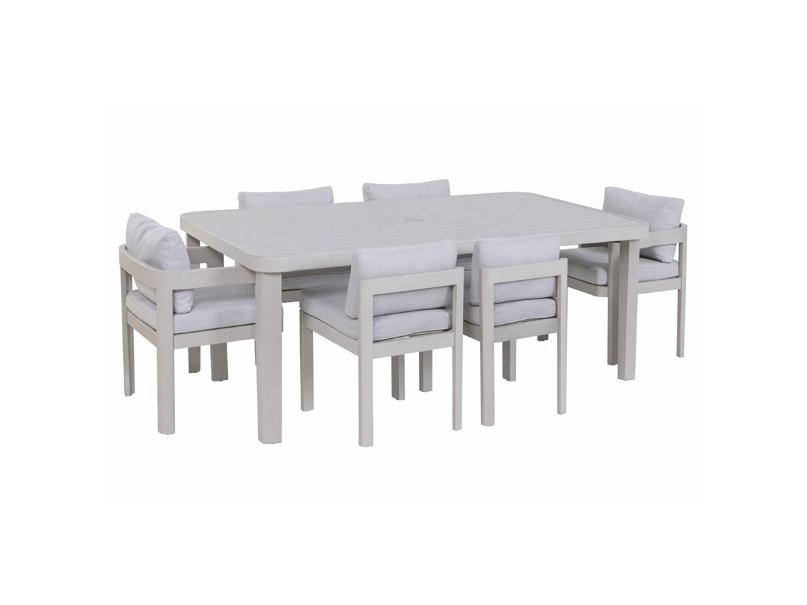 Conjunto de 7 Mesas de Jantar em Alumínio ALEXANDRA HOUSE LIVING (182x105x77cm)