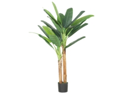 Bananeira Artificial Vegetal Decorativa de 150 Cm com Vaso e 2 Troncos para Escritório em Casa Sala de Estar Verde Ge