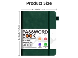 B6 Password Address Phone Book Notebook, Army Green