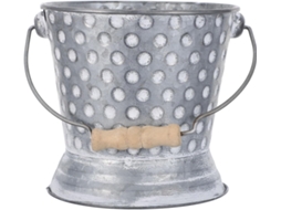 Vasos de Metal Rústico Kichouse Vasos Galvanizados em Estilo Campestre com Furo de Drenagem e Alça Baldes Pequenos CHABERLU