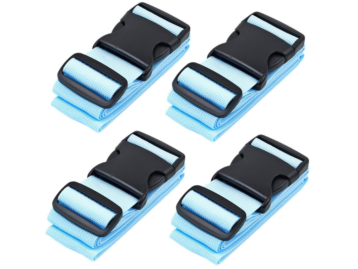 Pacote Com 2 Alças Para Mala, Cintos De Bagagem Ajustáveis Em Cores Brilhantes, Aprovados Pela Tsa Ehstmind (azul)